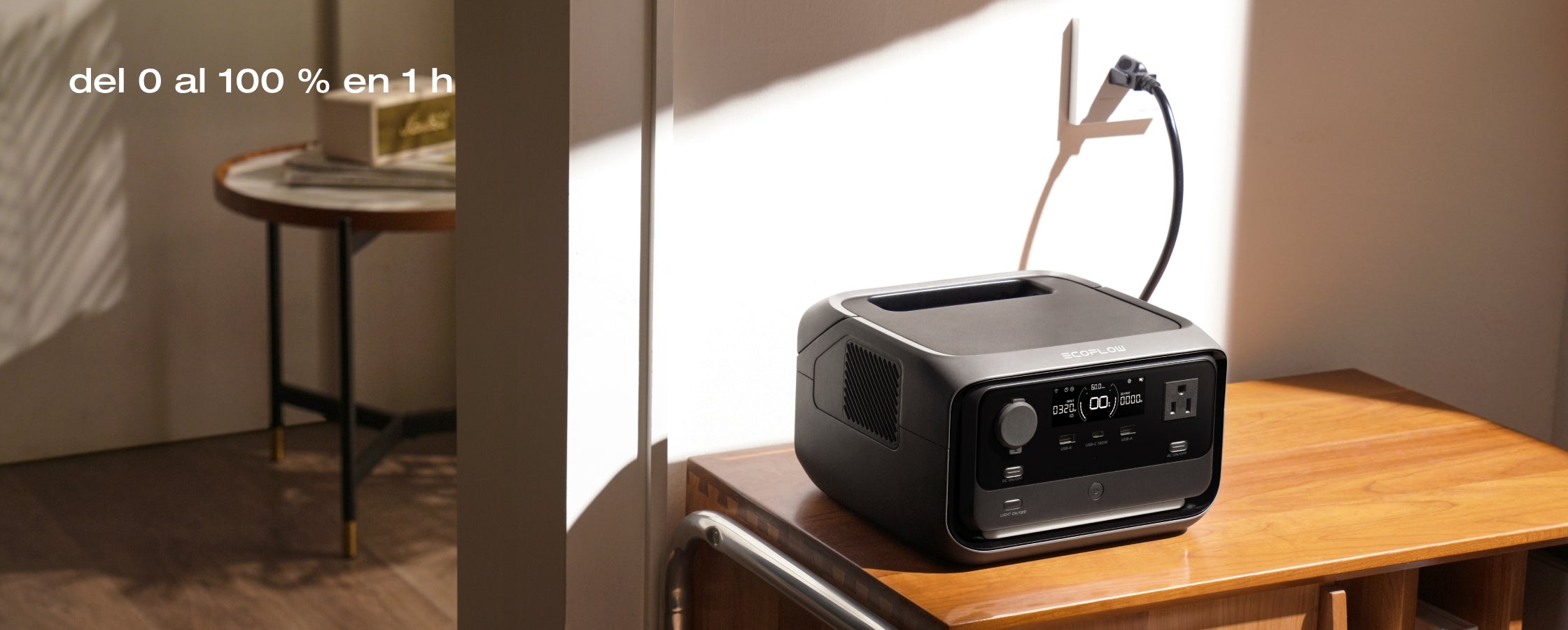 4 opciones de carga; carga segura de 0 a 100 % en 1 h