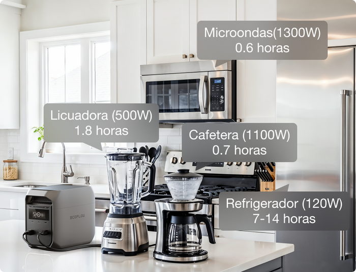 1800 W de potencia, 1kWh de capacidad