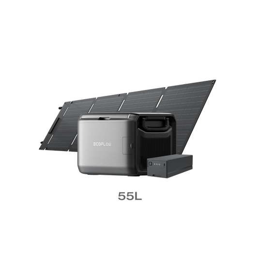 EcoFlow US GLACIER Classic 55L / GLACIER Plug-in Battery + 60W Solar Panel EcoFlow GLACIER Classic Portable Fridge Freezer