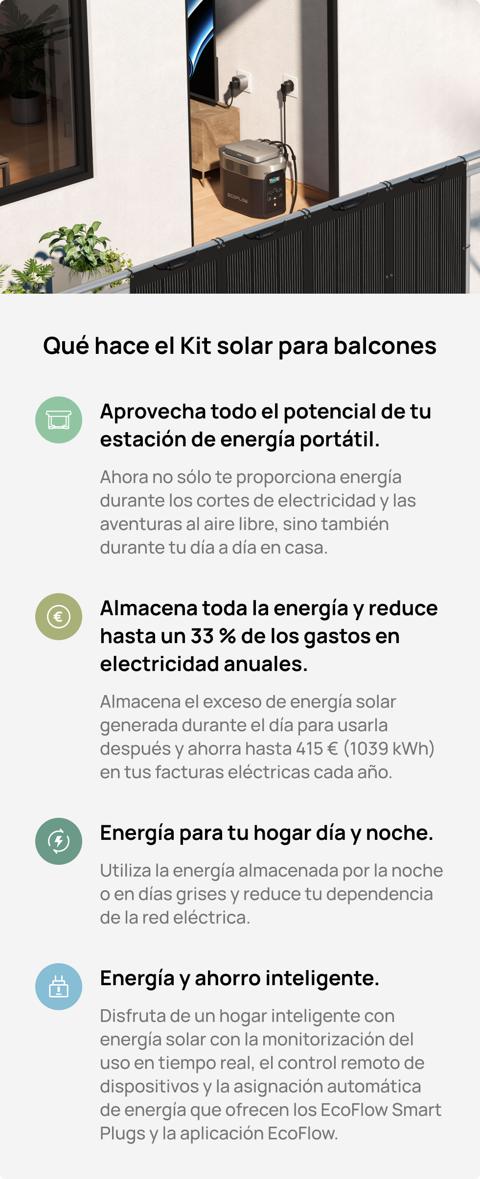 Trabaja sincronizado con el Kit solar para balcones EcoFlow PowerStream