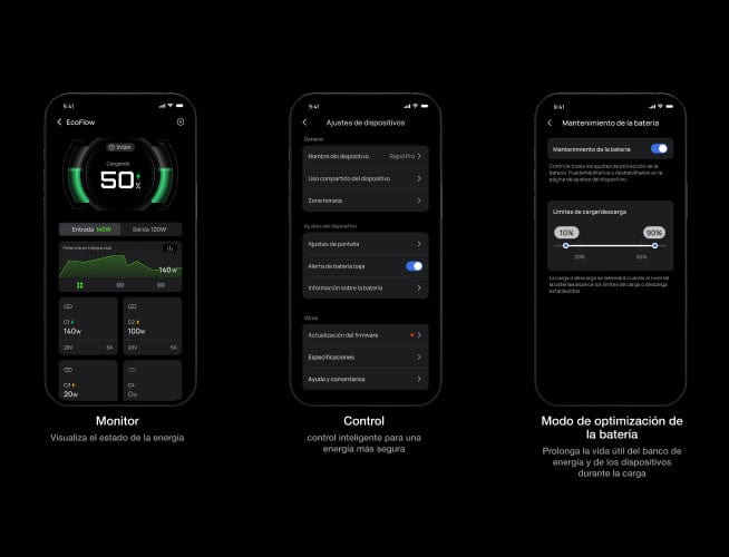 Gestión de la energía y personalización a través de la aplicación