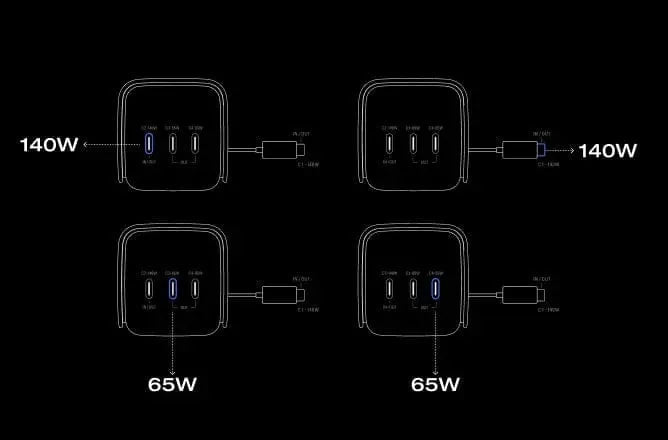 Carga de 4 dispositivos a la vez